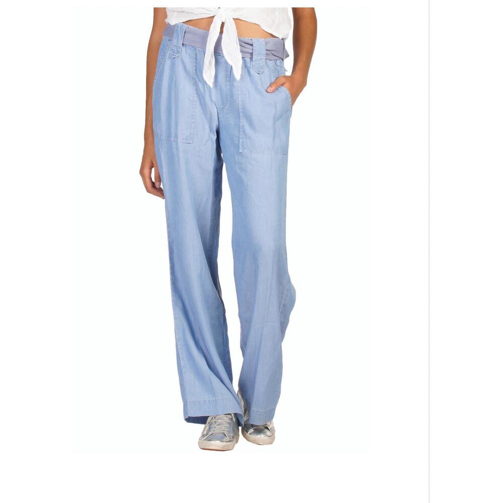 NEW ELAN tie belt pant in denim